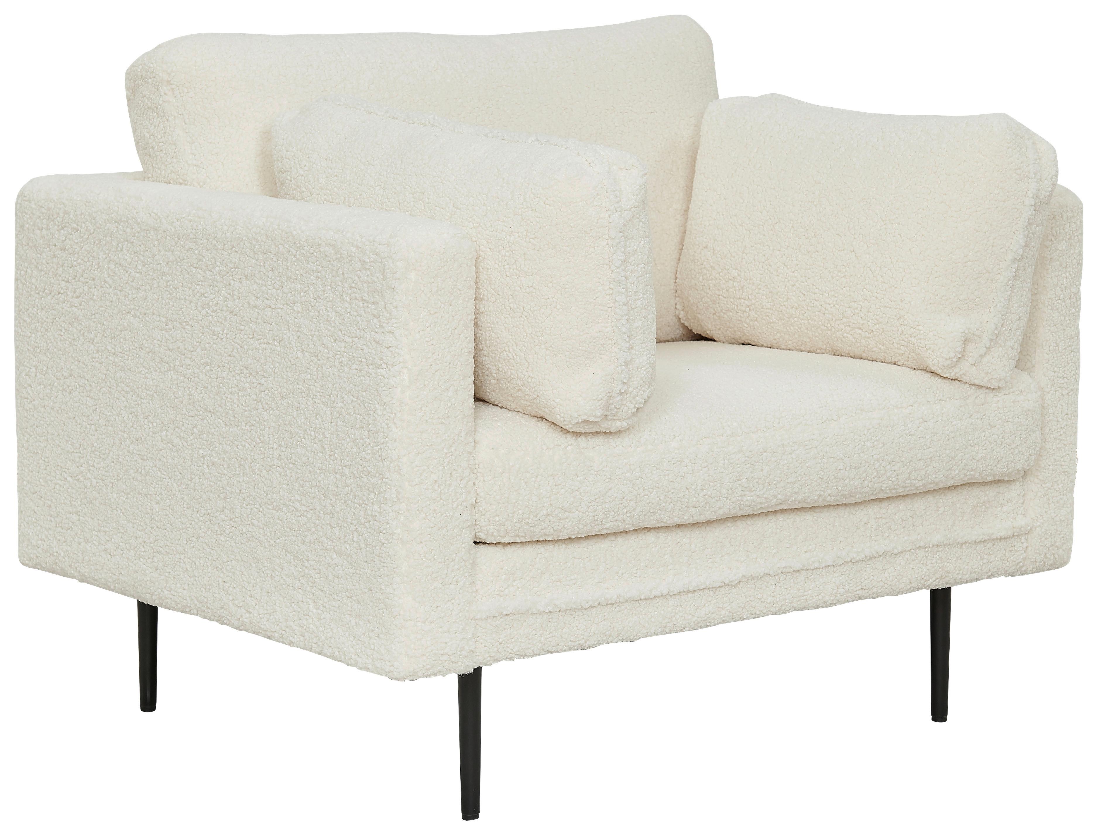 Sessel Boom - Schwarz/Weiß, Design, Textil/Metall (110/84/86cm) - Livetastic