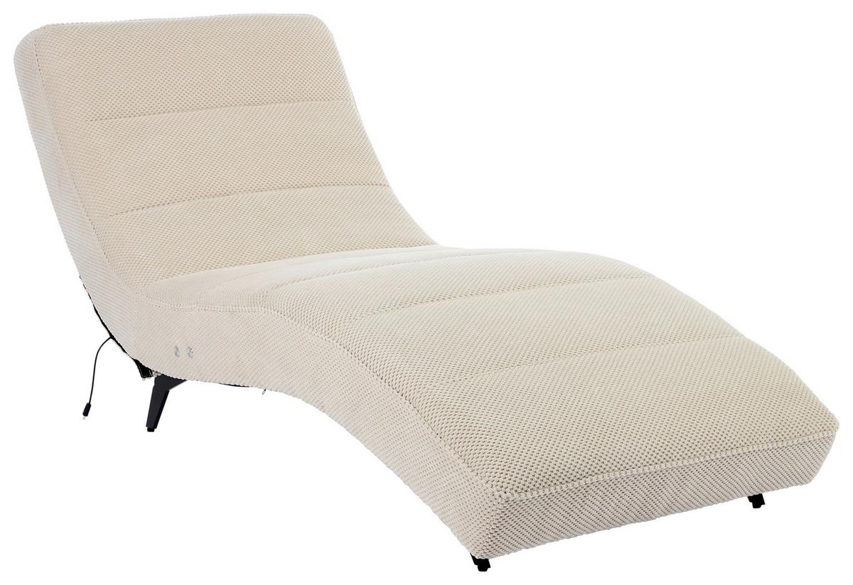 Relaxliege Romeo Webstoff Beige, B: 73 cm - Beige/Schwarz, MODERN, Holz/Textil (73/83/166cm)