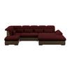 Wohnlandschaft Madera Rubinrot U: 212x358x190 cm - Hellbraun/Rot, KONVENTIONELL, Kunststoff/Textil (212/358/190cm)