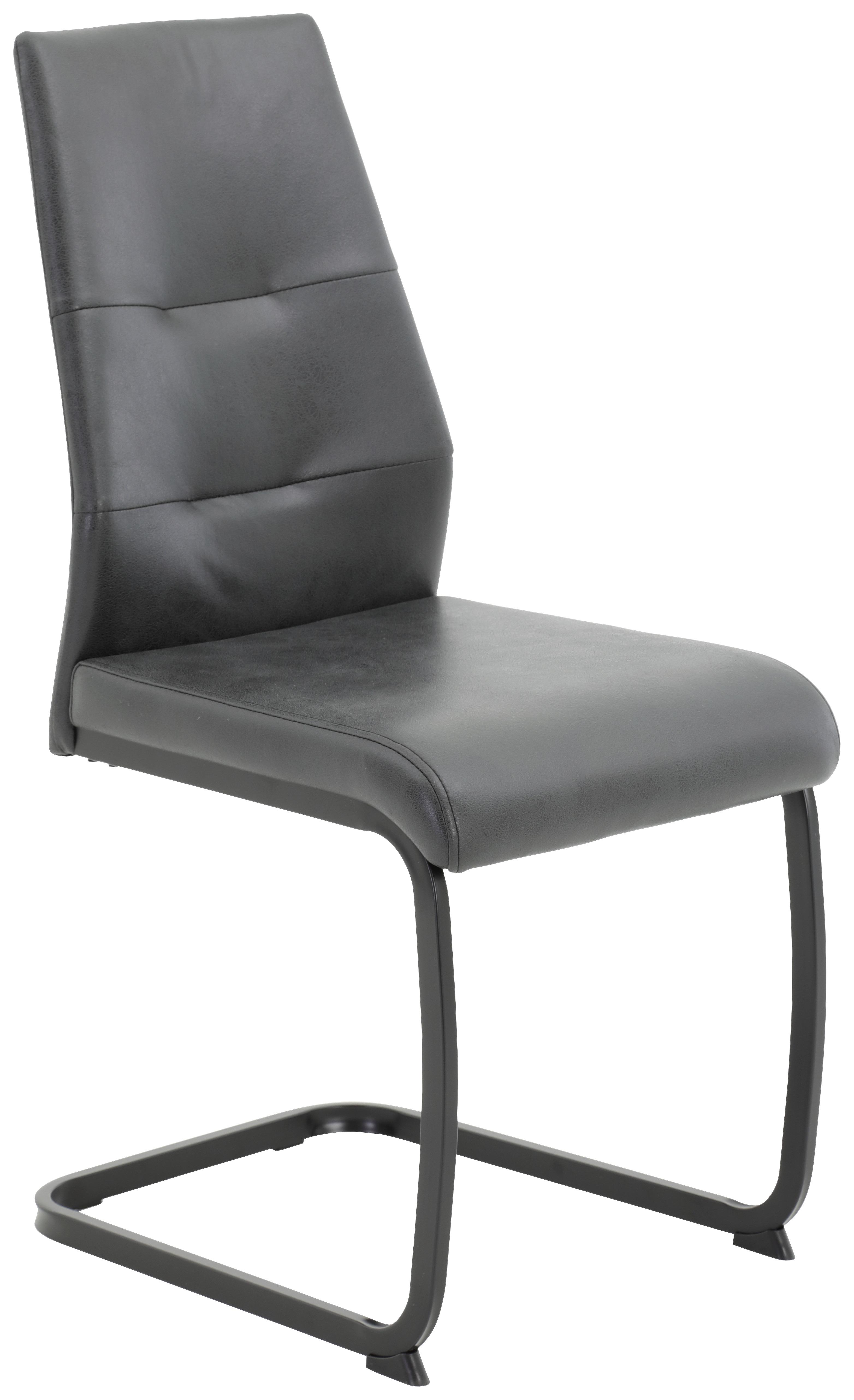 Schwingstuhl Jennifer S Anthrazit Gepolstert - Anthrazit, KONVENTIONELL, Textil/Metall (43/93/59cm)