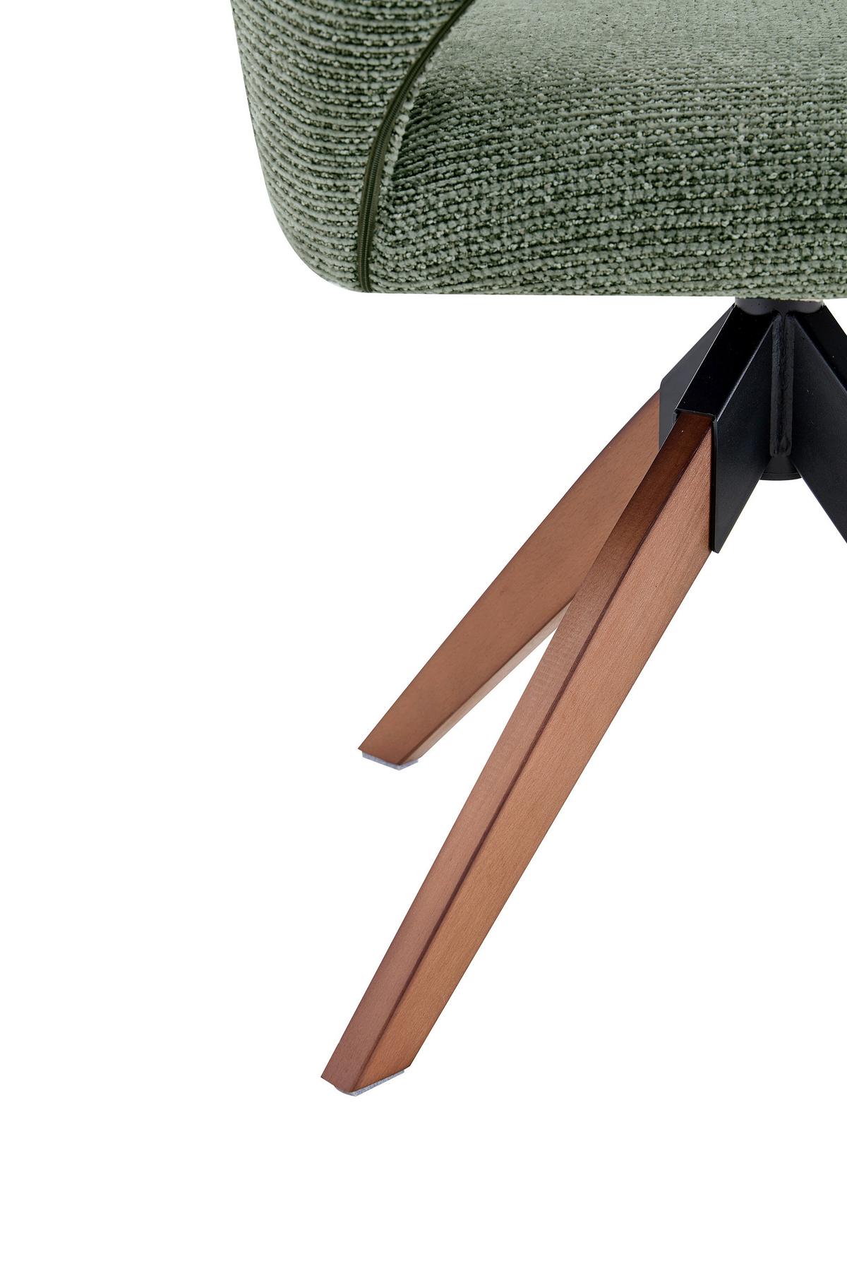 Armlehnstuhl Puro Walnussfarben/Grün B: 60 cm - Walnussfarben/Grün, MODERN, Holz/Textil (60/89/65,5cm) - Livetastic