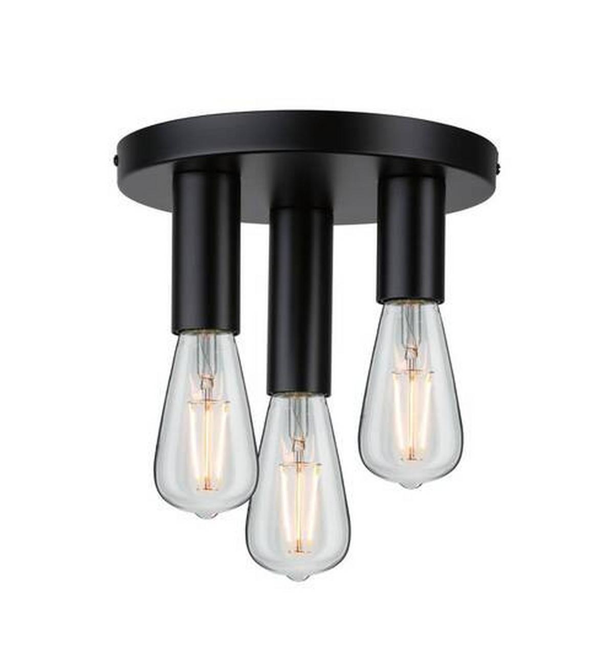 Deckenleuchte Ø 24 cm 3-Flammig dimmbar Rund - Schwarz, Basics, Metall (24/14,5cm) - Paulmann