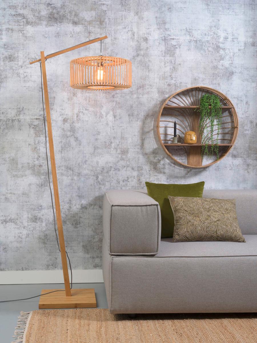 Stehleuchte Bromo/F/Ad/N/4018/N - Naturfarben, Trend, Holz (176/40/68cm) - Good & Mojo