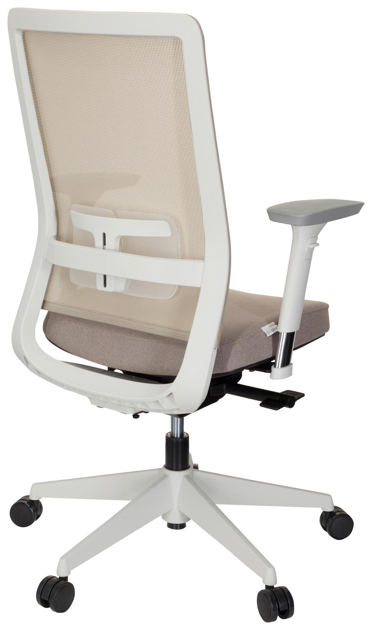 Drehstuhl Pure White Weiß/beige - Beige/Weiß, MODERN, Kunststoff/Textil (69/115/60cm) - MID.YOU