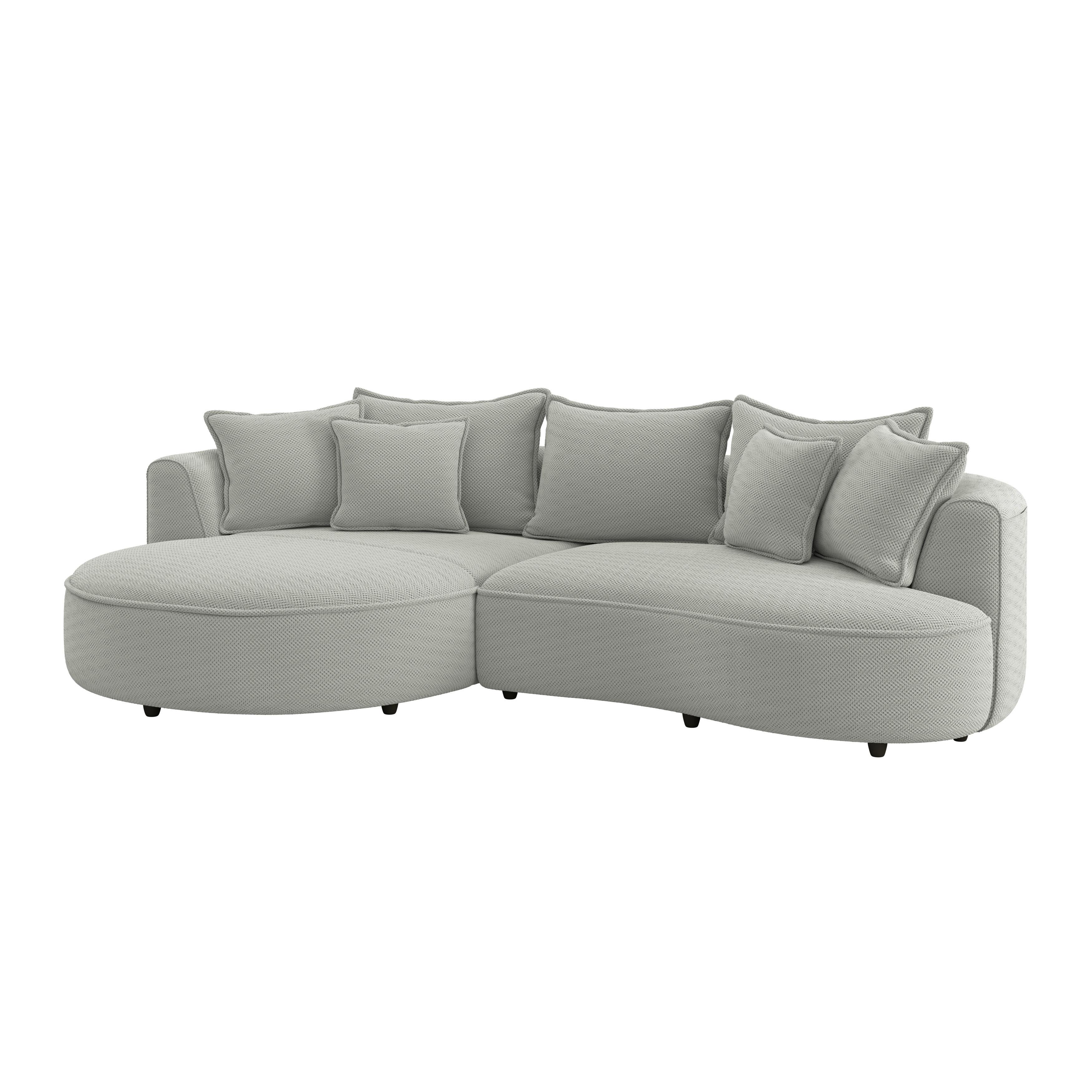 Rohová sedačka LEVI, pravá, jadeitově zelená,se 7 polštáři - černá/jadeitově zelená, Moderní, textil/plast (287/168cm)