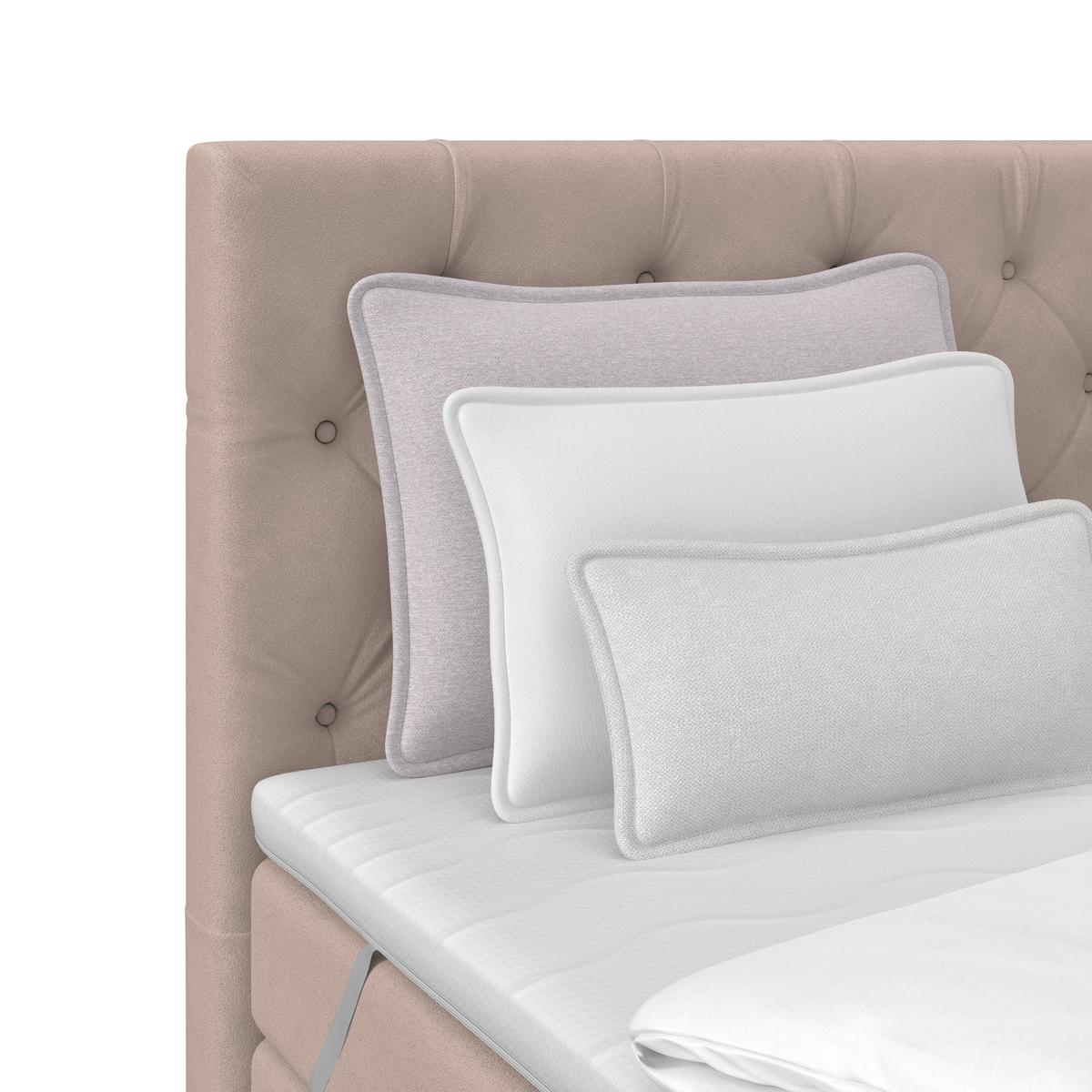 Boxspringbett Elio Beige 160x200 Cm H4 - Beige/Schwarz, ROMANTIK / LANDHAUS, Textil (164/121/212cm) - James Wood