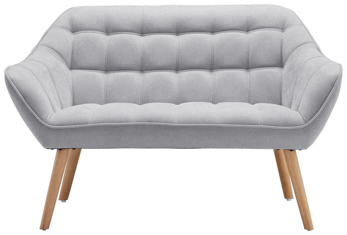 Dvojmiestna pohovka Monique, svetlosivá - svetlosivá, Modern, drevo/textil (127/76/74,5cm) - Bessagi Home