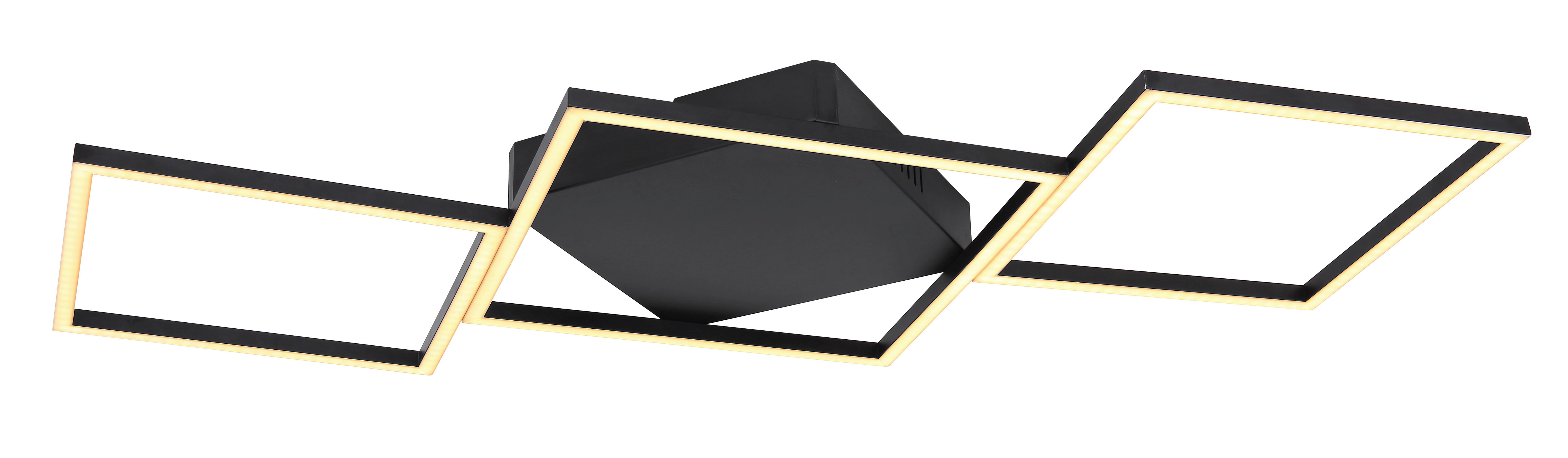 Stropní Led Svítidlo Airi, 79,8/50/5,3 Cm, Max. 30w - černá/opál, Romantický / Rustikální, kov/plast (79,8/50/5,3cm) - Modern Living