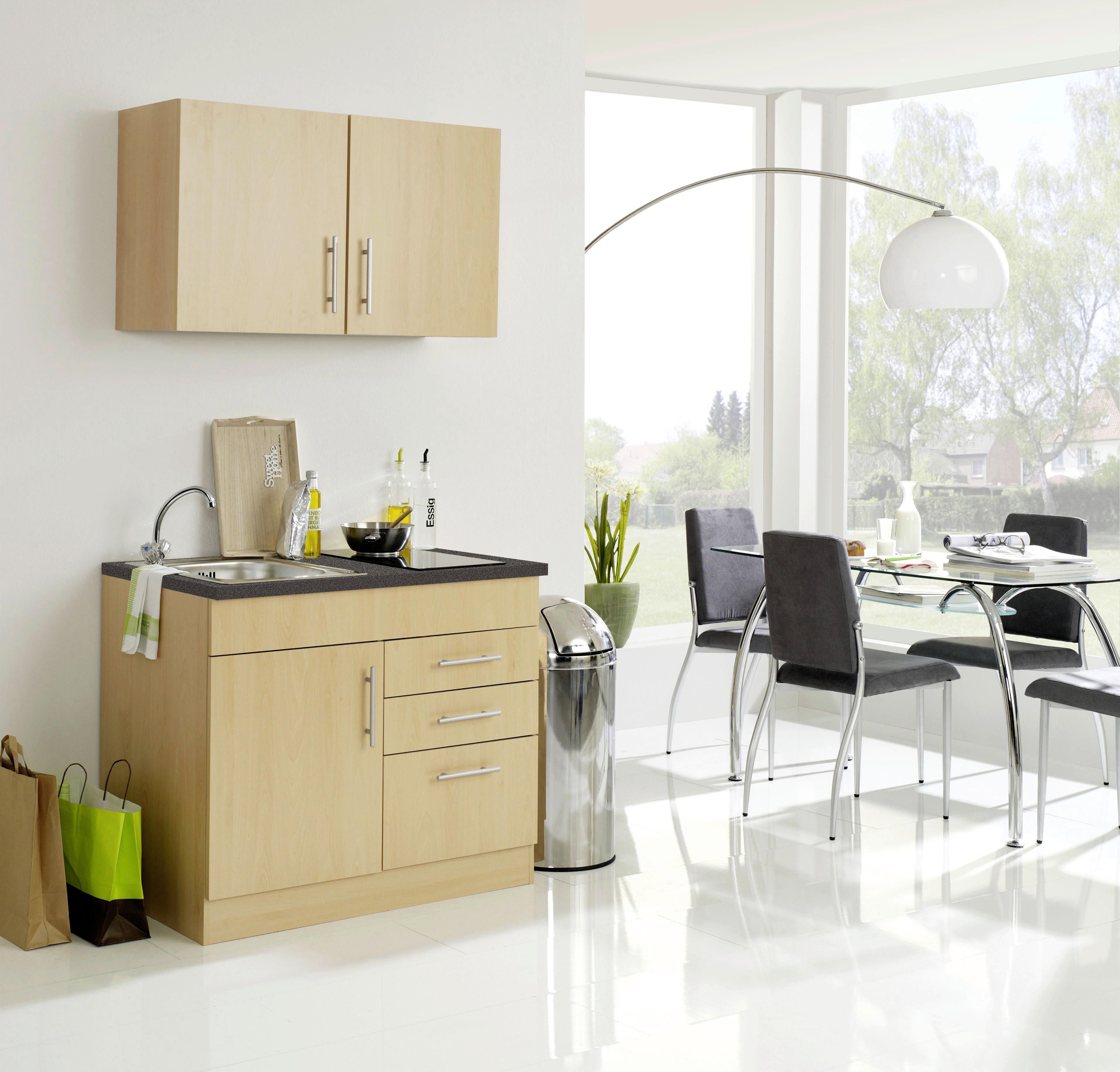 Miniküche Toronto Buchefarben/graphit B: 100 Cm - Buchefarben/Graphitfarben, MODERN, Holzwerkstoff (100cm) - Held