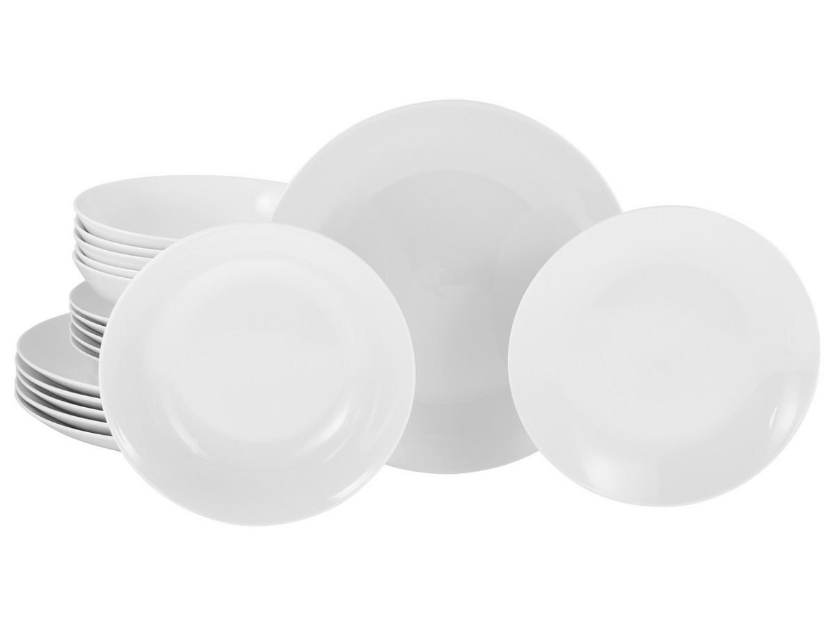 Jedálenský servis 18-dielny - biela, Basics, keramika - Creatable