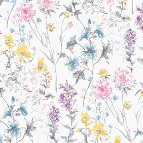 Vliestapete Wild Meadow - Multicolor, Basics, Papier/Kunststoff (52/1000cm)