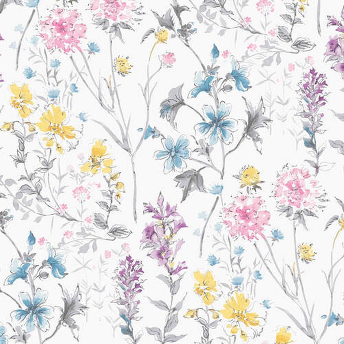 Vliestapete Wild Meadow - Multicolor, Basics, Papier/Kunststoff (52/1000cm)