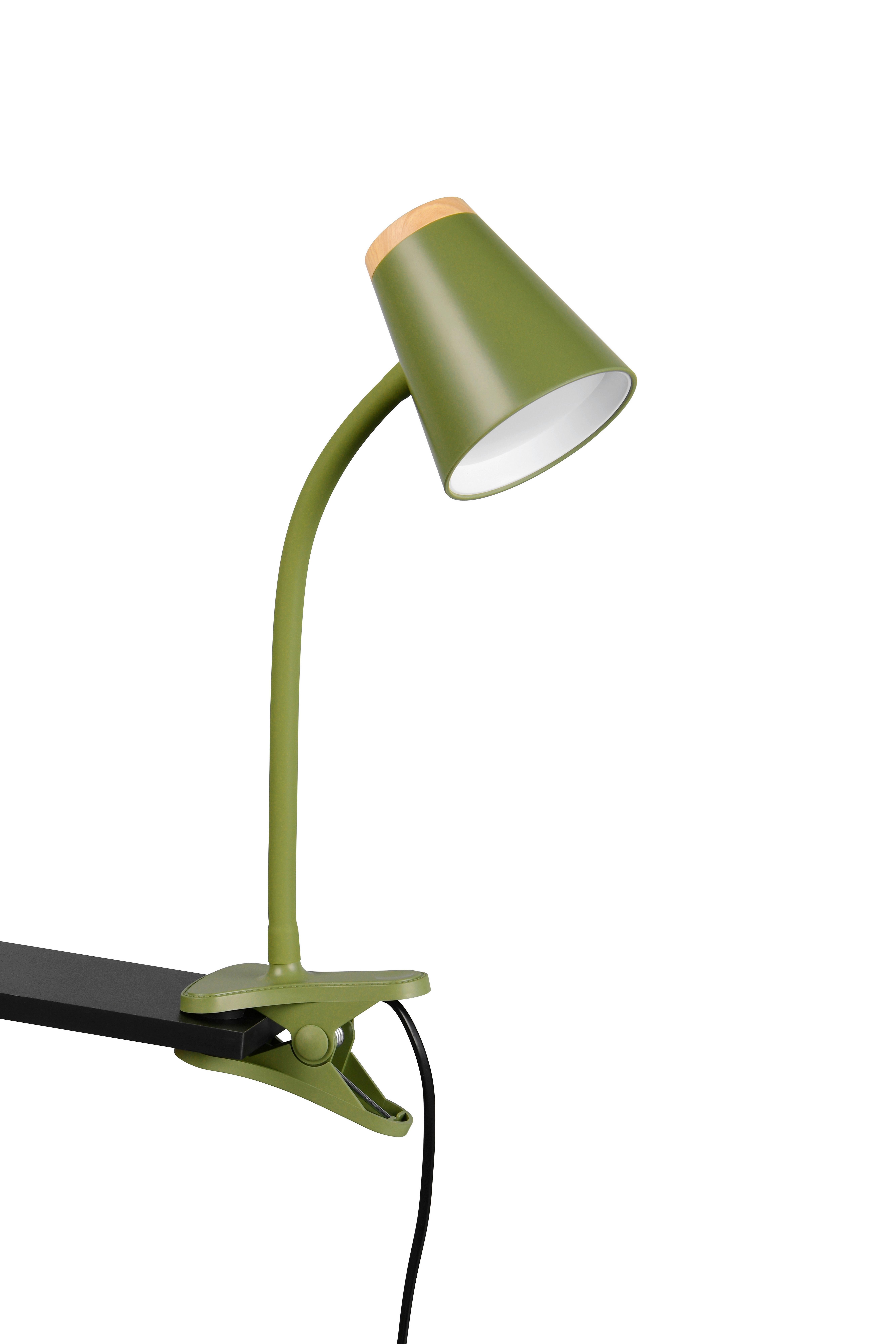 LED-Klemmleuchte Pongo Braun Grün B: 9,5 cm - Braun/Grün, Basics, Kunststoff/Metall (33/9,5/32cm)