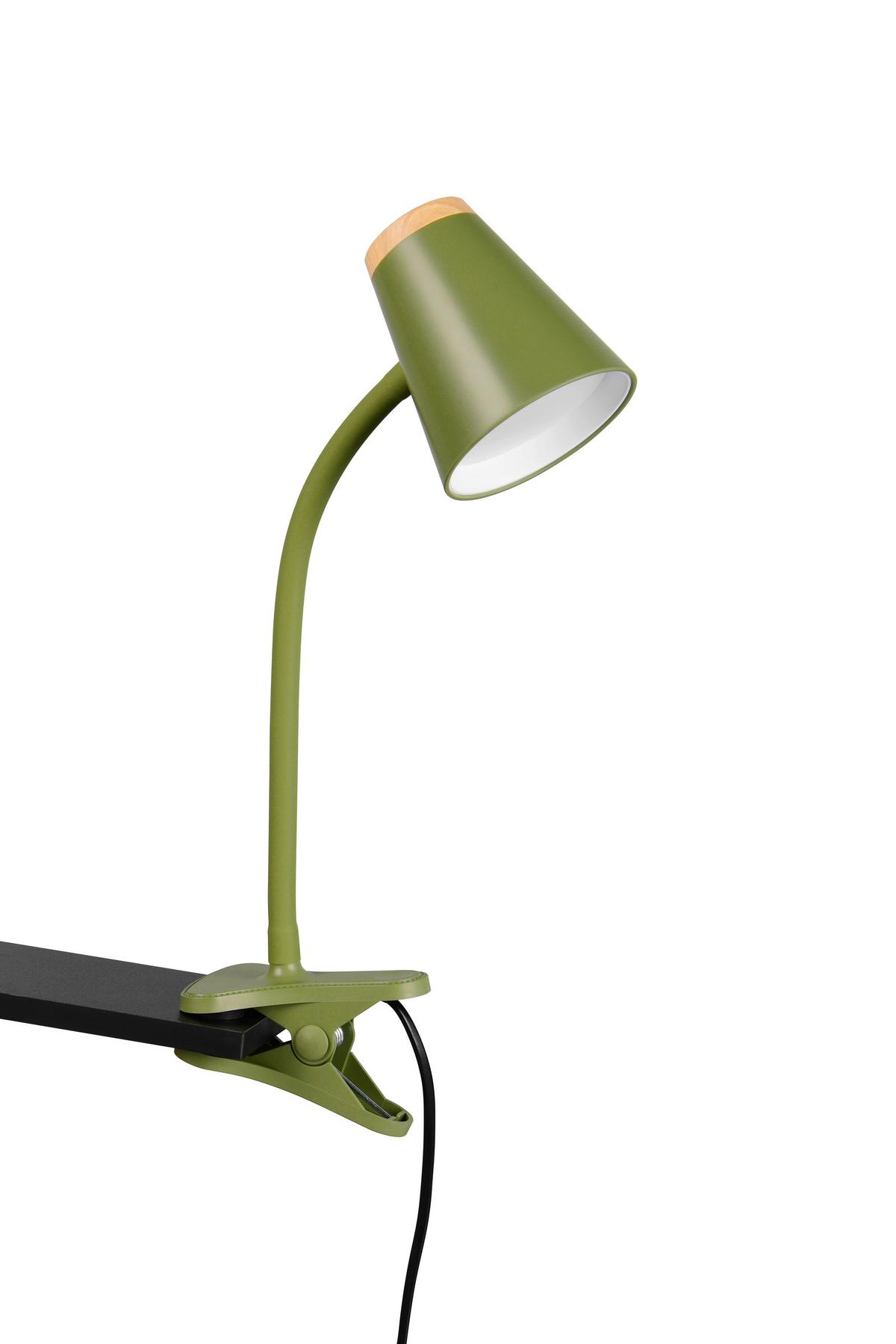 LED-Klemmleuchte Pongo Braun Grün B: 9,5 cm - Braun/Grün, Basics, Kunststoff/Metall (33/9,5/32cm)