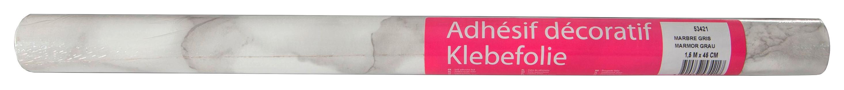 Klebefolie Marmoroptik Grau Basic-Line 45x150 cm - Grau, KONVENTIONELL, Kunststoff (45/150cm)