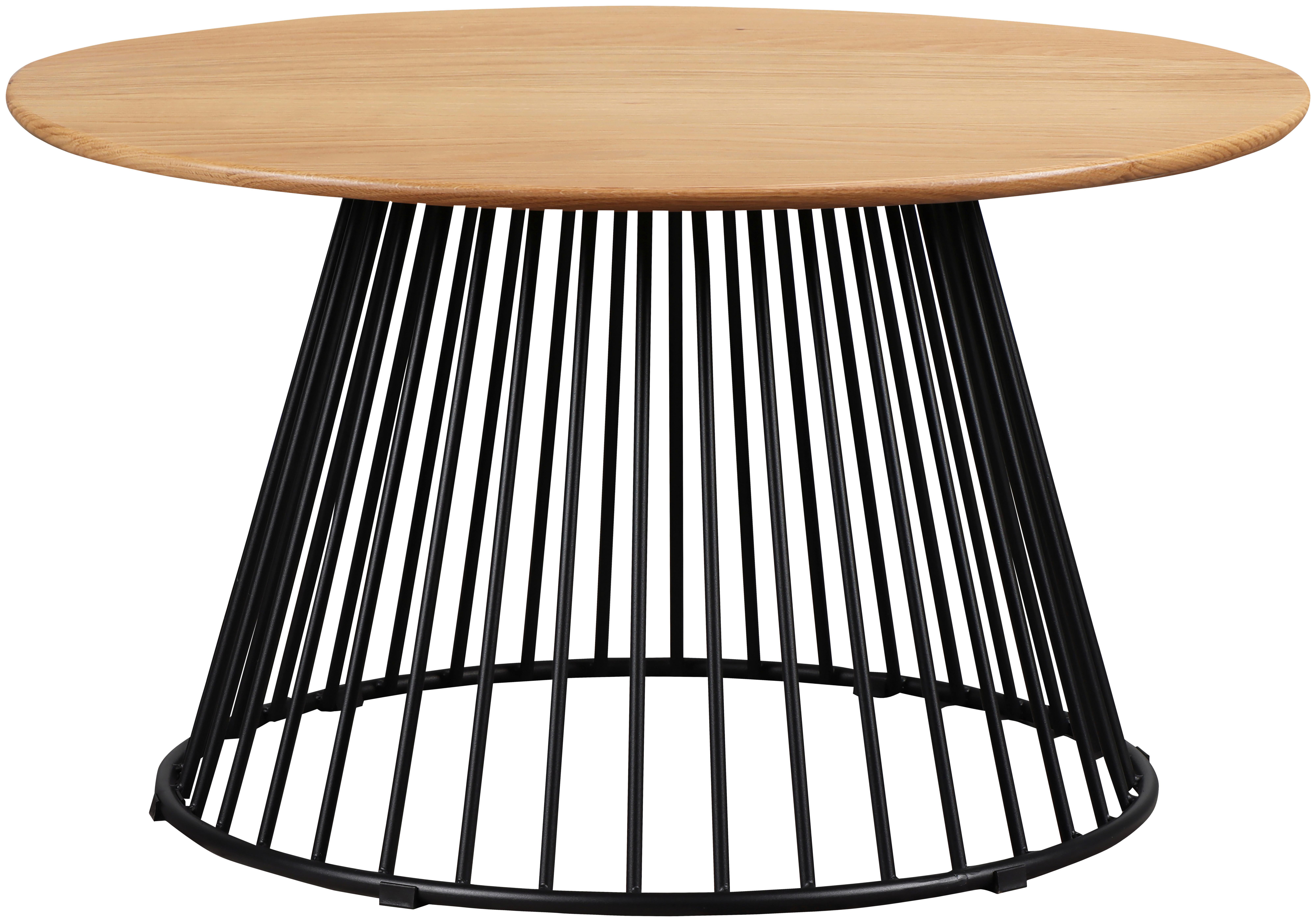 Konferenčný stolík NICA P: 70cm - čierna/farba duba, Modern, kov/drevo (70/70/40cm) - Mömax