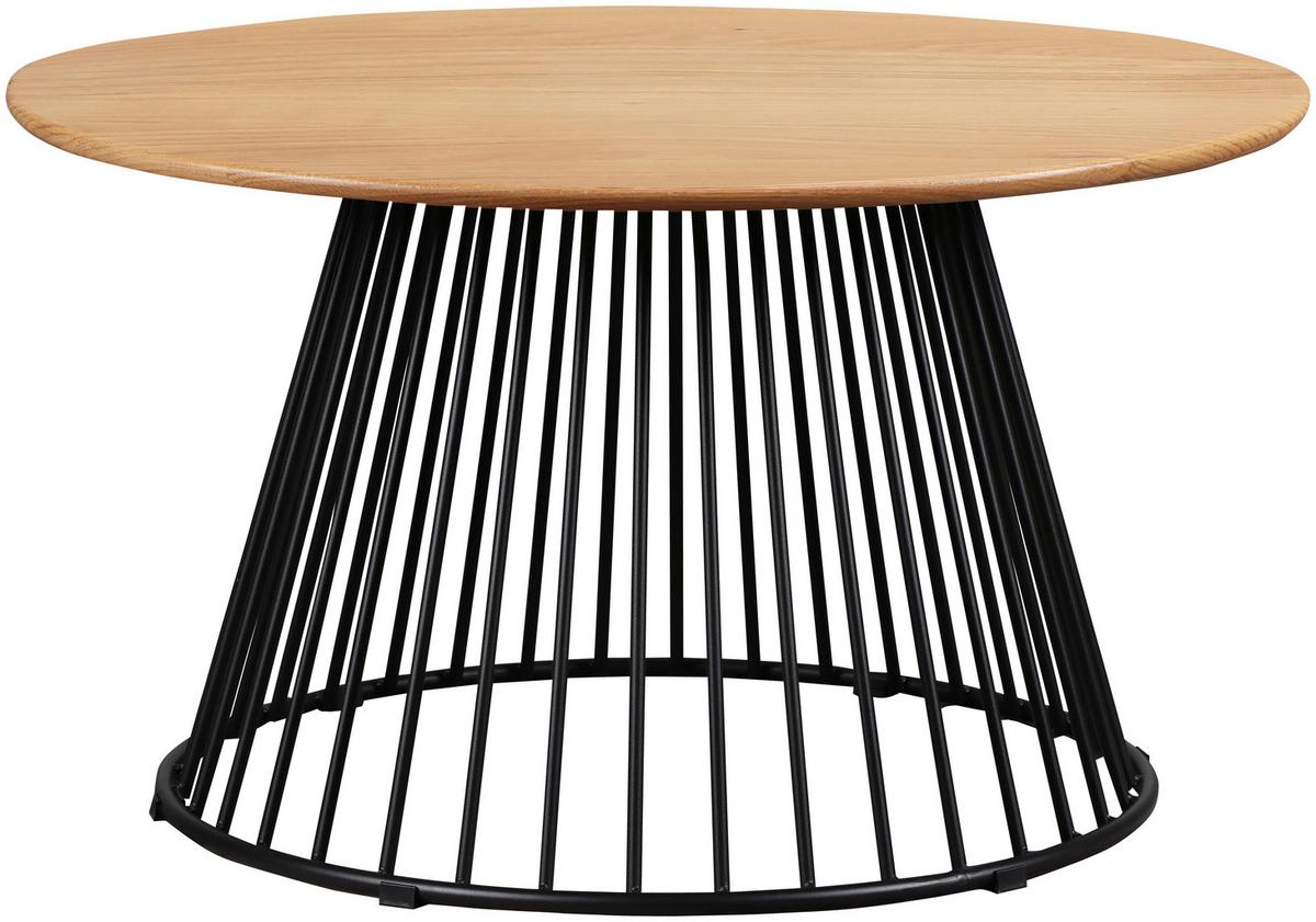Konferenčný stolík NICA P: 70cm - čierna/farba duba, Modern, kov/drevo (70/70/40cm) - Mömax