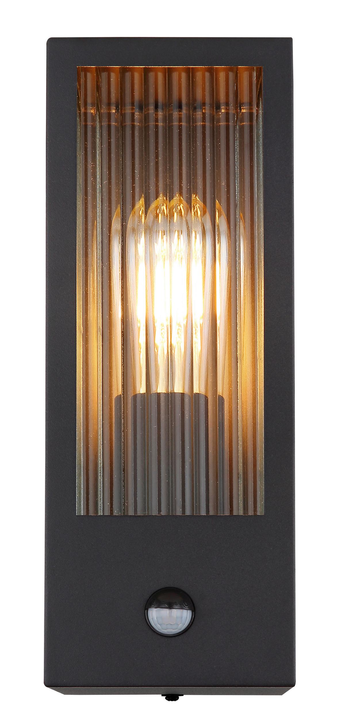 Außenleuchte 31980s - Klar/Schwarz, Basics, Glas/Metall (12/15,4/32cm) - Globo