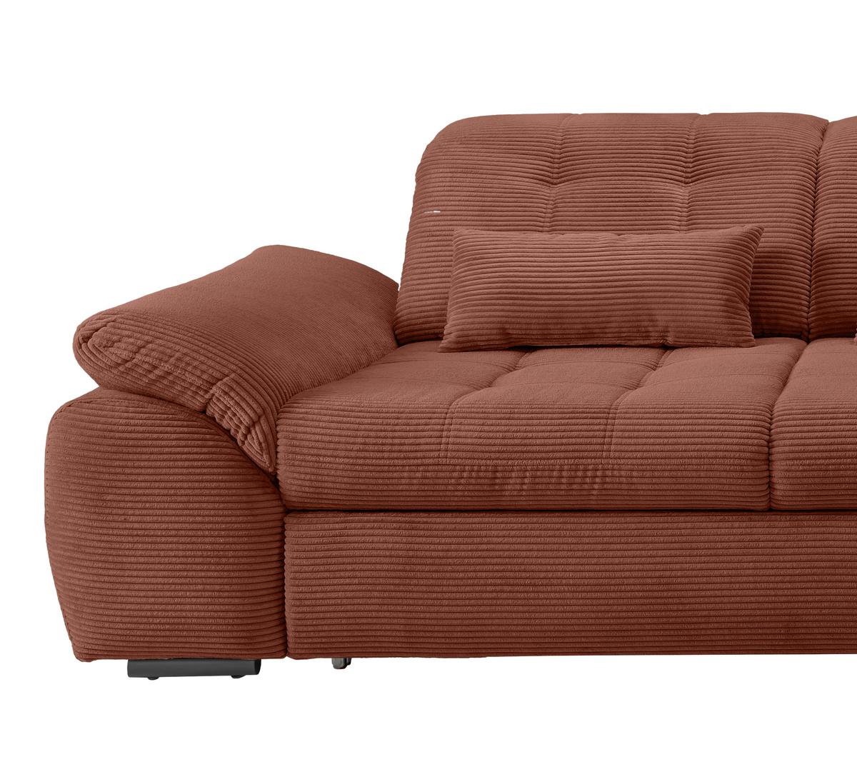 Ecksofa mit Bettkasten Rigatti Koralle S: 314x184 cm - Koralle/Schwarz, MODERN, Textil (314/184cm) - Livetastic