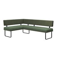 Eckbank Kian Webstoff Grün,  S:164x233 cm - Schwarz/Grün, Trend, Textil/Metall (164/233cm)