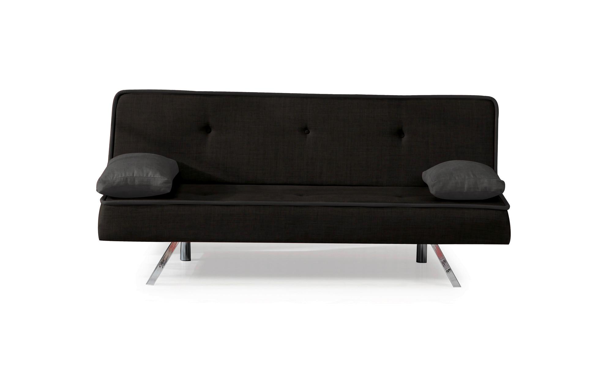 3-Sitzer-Sofa Norfolk Mit Schlaffunktion Schwarz - Schwarz/Grau, Design, Textil (183/84/82cm) - Livetastic
