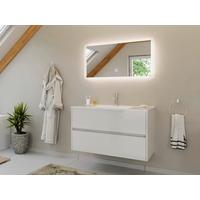 BADEZIMMER Limes, Weiß HG B: 100 cm - Weiß Hochglanz/Weiß, Basics, Keramik/Holzwerkstoff (100cm) - MID.YOU