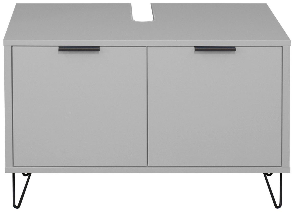 Waschbeckenunterschrank Bonnie Grau, B: 71 Cm - Schwarz/Grau, MODERN, Holzwerkstoff (71/58/45cm) - Livetastic