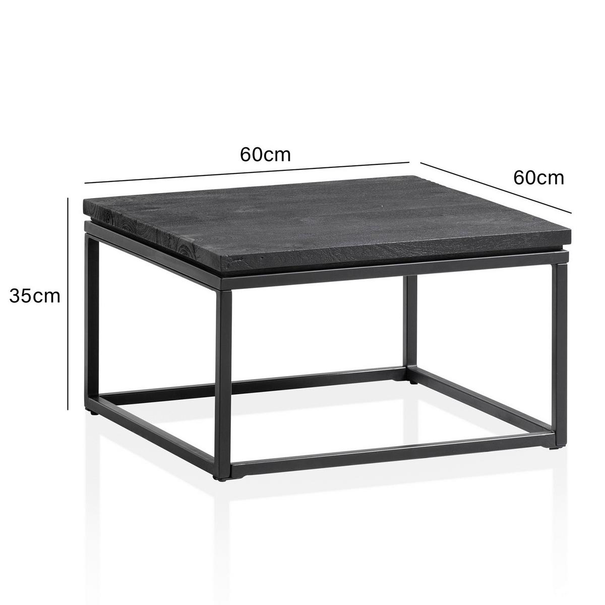 Konferenční stolek, černý - černá, Design, kov/dřevo (60/60/35cm) - Livetastic