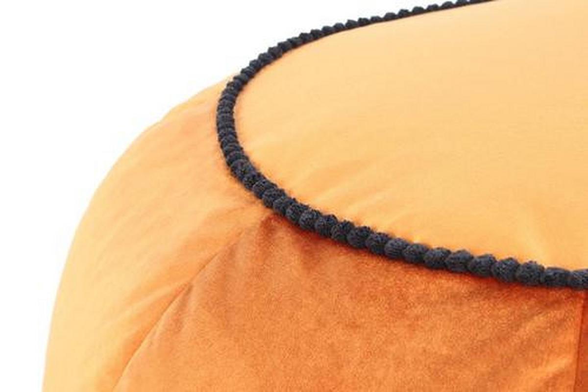 Pouf Taj Mahal Dxh: 65x35 Cm Samt Bronze Mit Reißverschluss - Orange/Bronzefarben, MODERN, Textil (65/35/65cm) - Kayoom