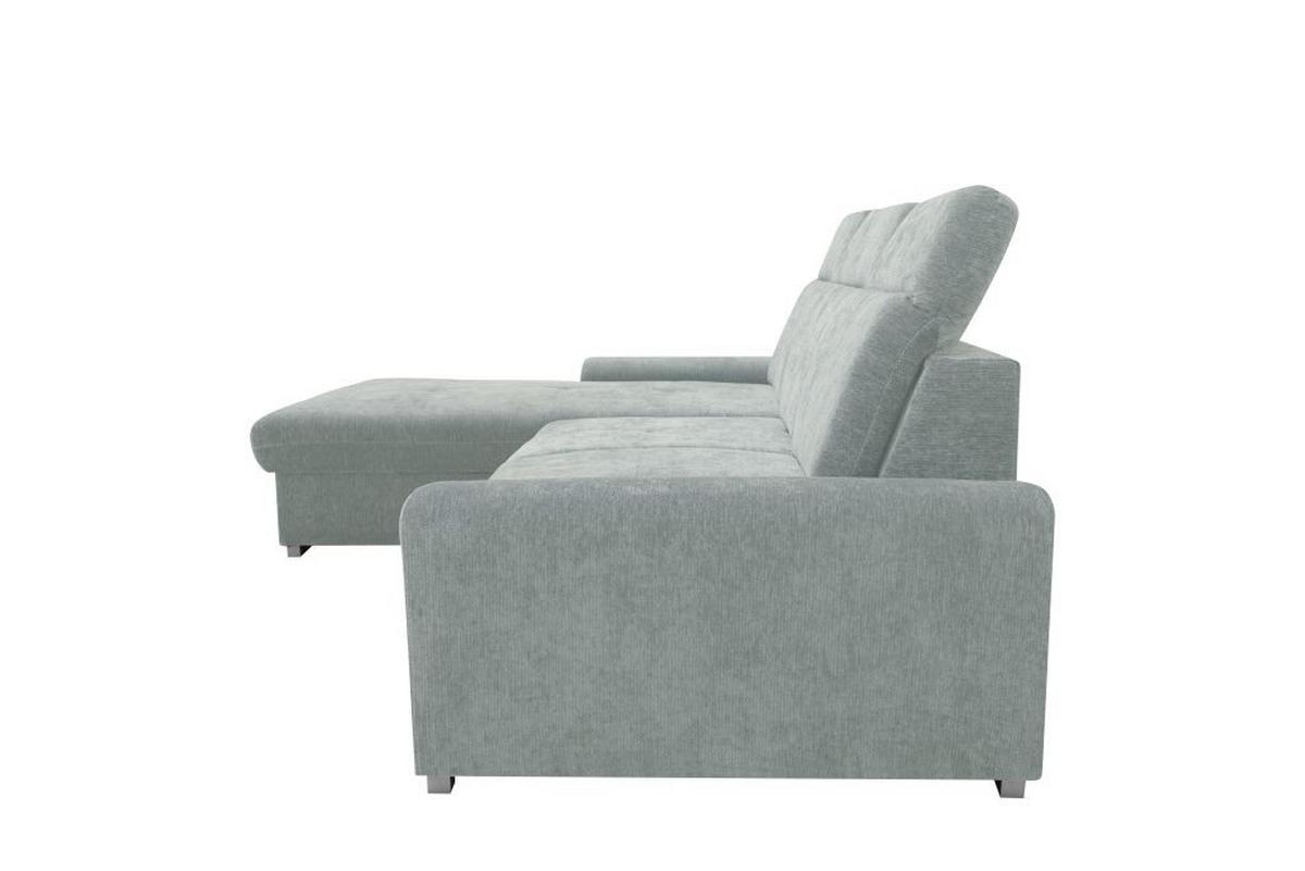 Rohová sedačka MALAGA, ľavá, strieborná ženilka - chrómová/strieborná, Konventionell, kov/drevo (203/286cm) - Ondega