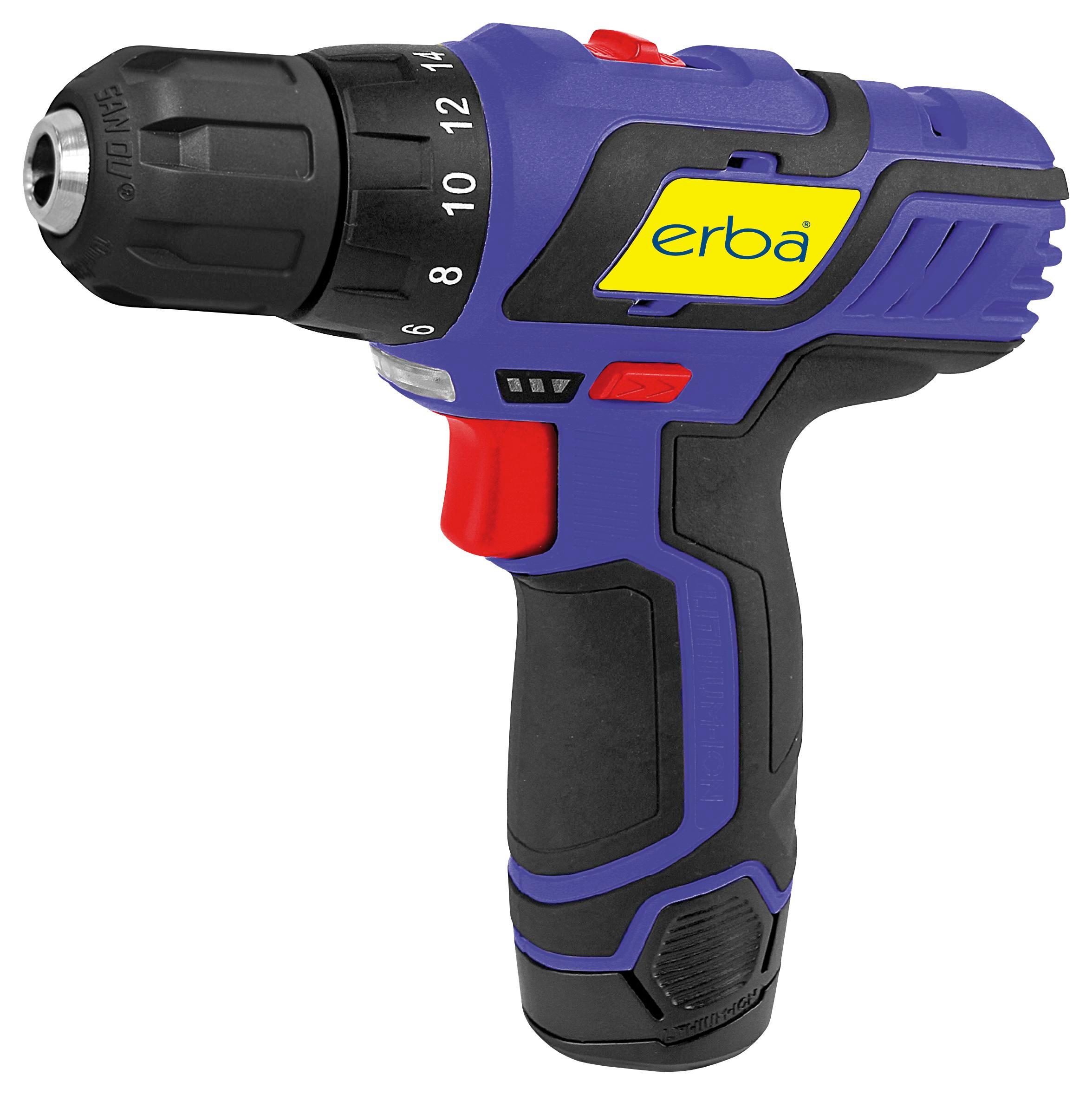 Akku-Bohrschrauber 33678 - Blau/Schwarz, MODERN, Kunststoff/Metall (27,3/24,5/8cm) - Erba