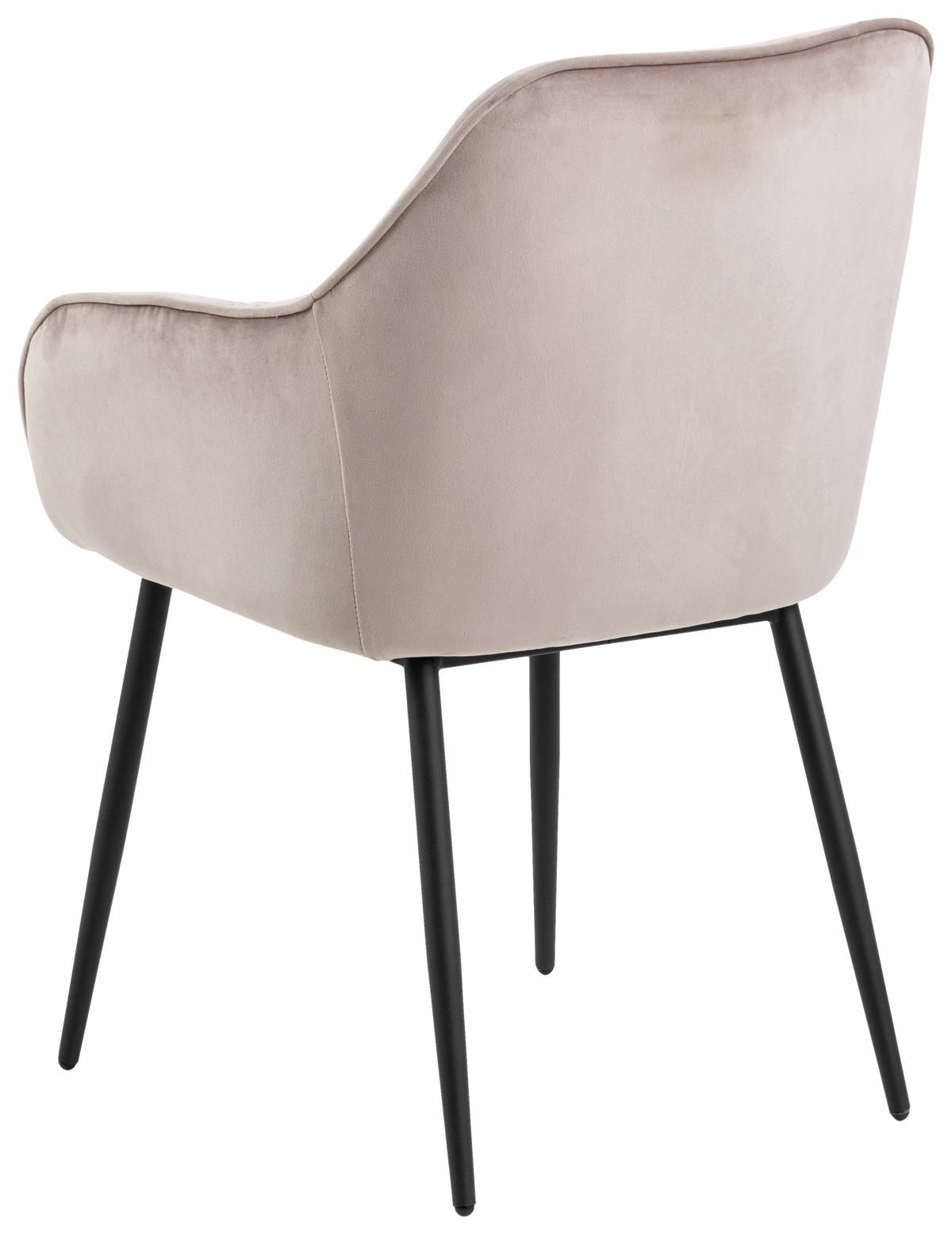 Stolička s podrúčkami BROOKE ružová - čierna/ružová, Trend, kov/textil (58/83/55cm) - Livetastic