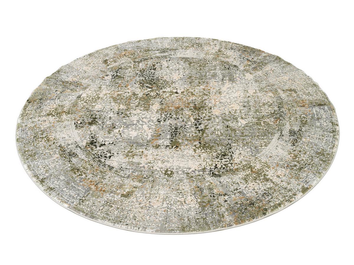 Webteppich Avignon Grau/grün Rund Ø 240 Cm - Grau/Grün, Design, Textil (240cm) - Dieter Knoll