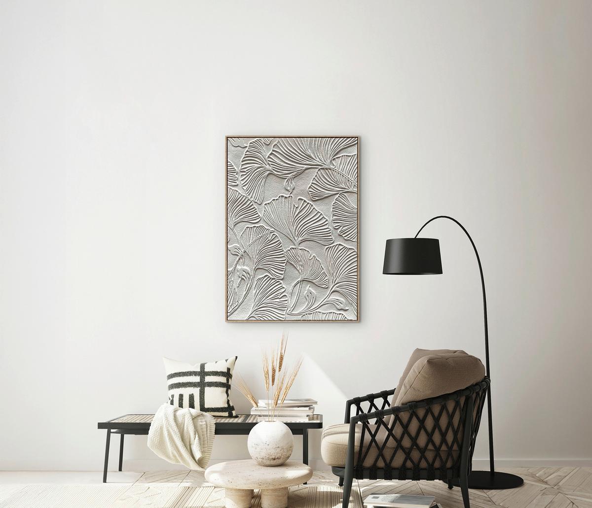 Obraz na plátně Denise, 100/140cm - bílá/přírodní barvy, Moderní, dřevo/textil (100/140cm) - Premium Living