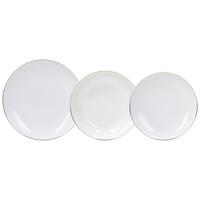 Tafelservice Fascetta Oro 6 Personen Geschirr Set - Goldfarben/Weiß, Design, Keramik - Tognana