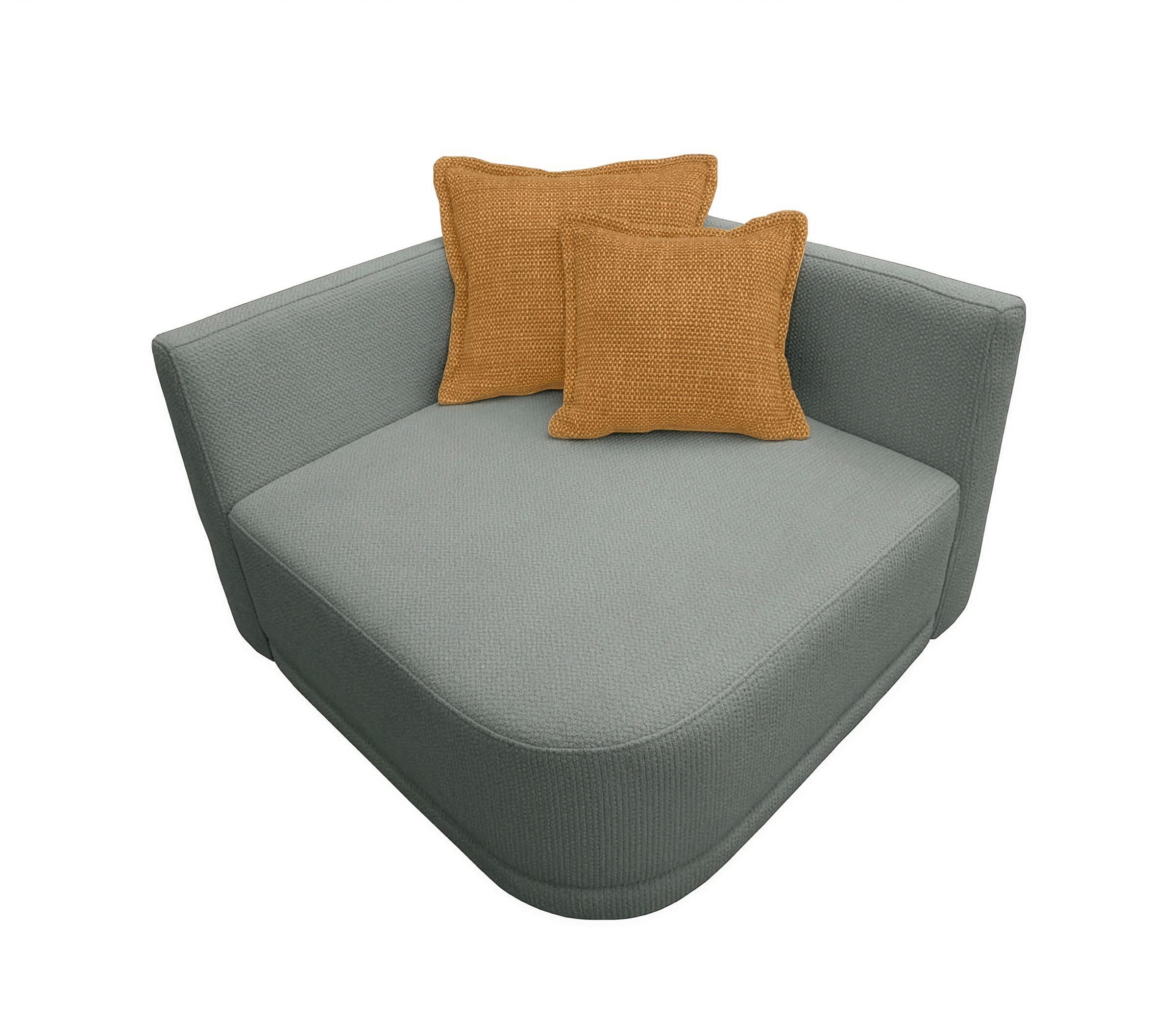 Sofa Zuri Hellgrau/gelb, B: 110cm - Senfgelb/Hellgrau, Trend, Textil (110/75/115cm) - Livetastic