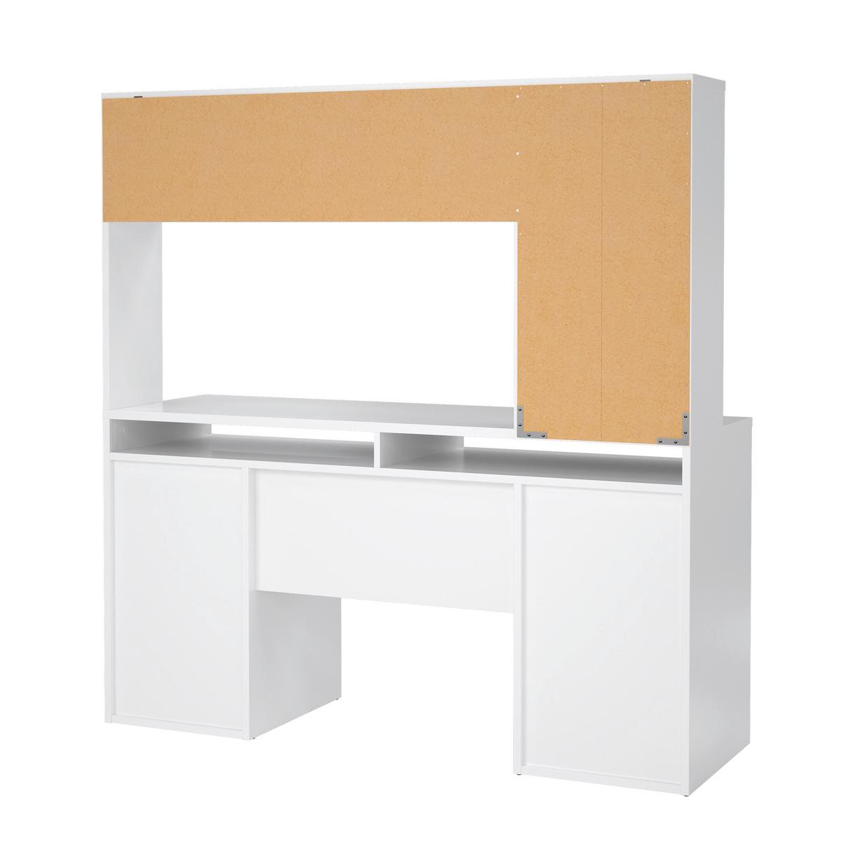 Schreibtisch Function Plus, Weiß,l: 149 cm - Weiß Hochglanz, MODERN, Holzwerkstoff (149/48,2/156,2cm) - MID.YOU