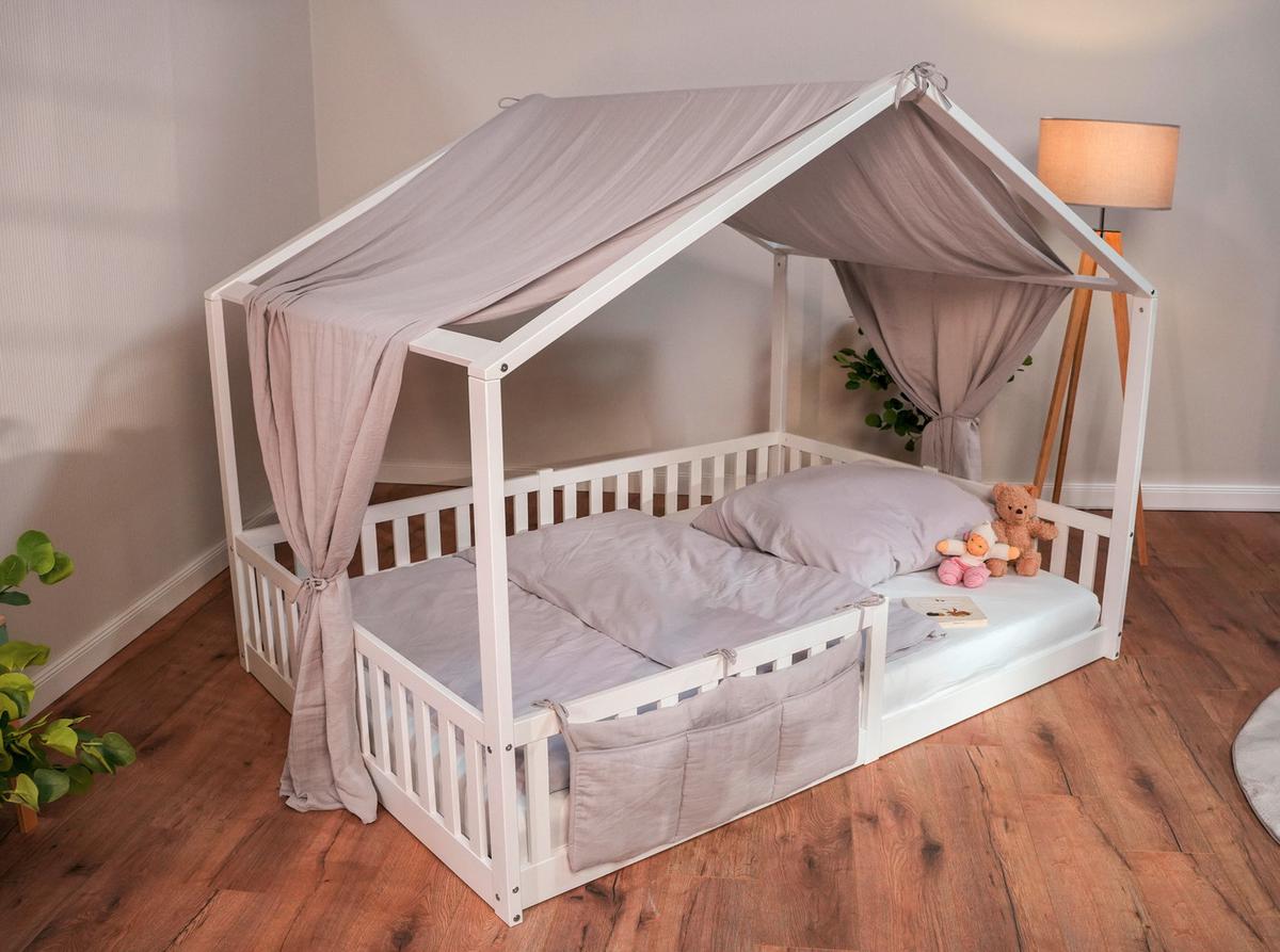 Baldachin Hellgrau, B/L: 120-140x200cm - Hellgrau, Basics, Textil (120-140 cm/200 cmcm) - tiSsi