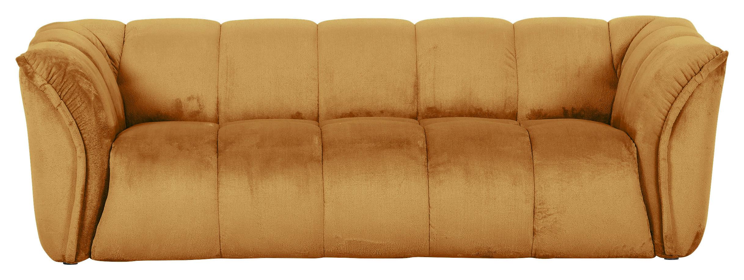 Bigsofa Sabea Orange B: 220 cm - Schwarz/Orange, KONVENTIONELL, Textil (220/67/106cm) - MID.YOU