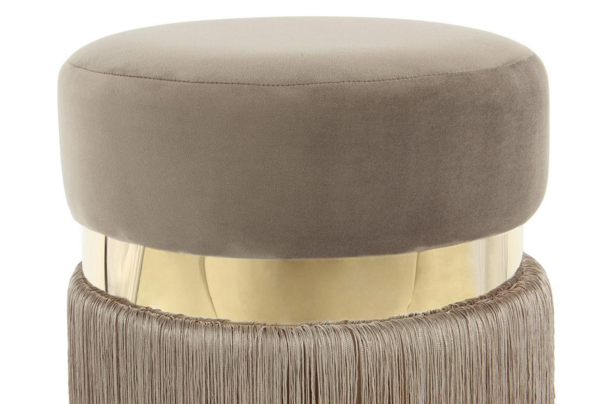 Hocker Rebecca 925 Goldfarben/taupe B: 38 Cm - Taupe/Goldfarben, Design, Kunststoff/Textil (38/45/38cm) - Kayoom