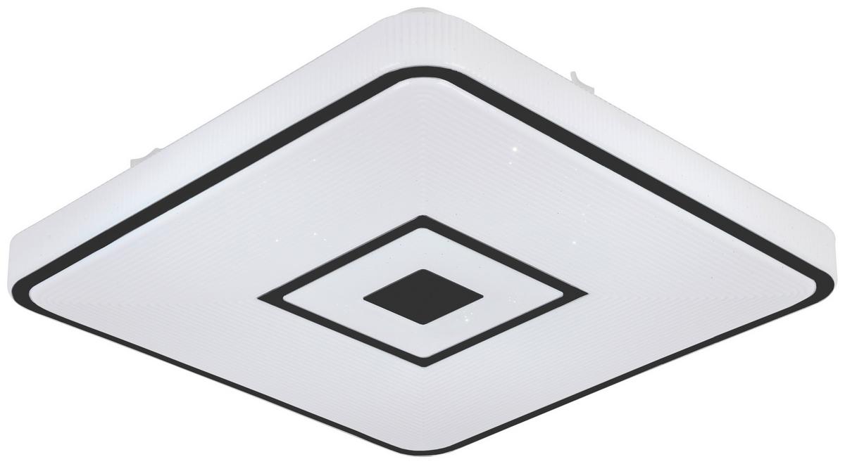 Led-deckenleuchte L: 37,5 Cm - Schwarz/Weiß, Design, Kunststoff/Metall (37,5/37,5/6cm) - Luca Bessoni