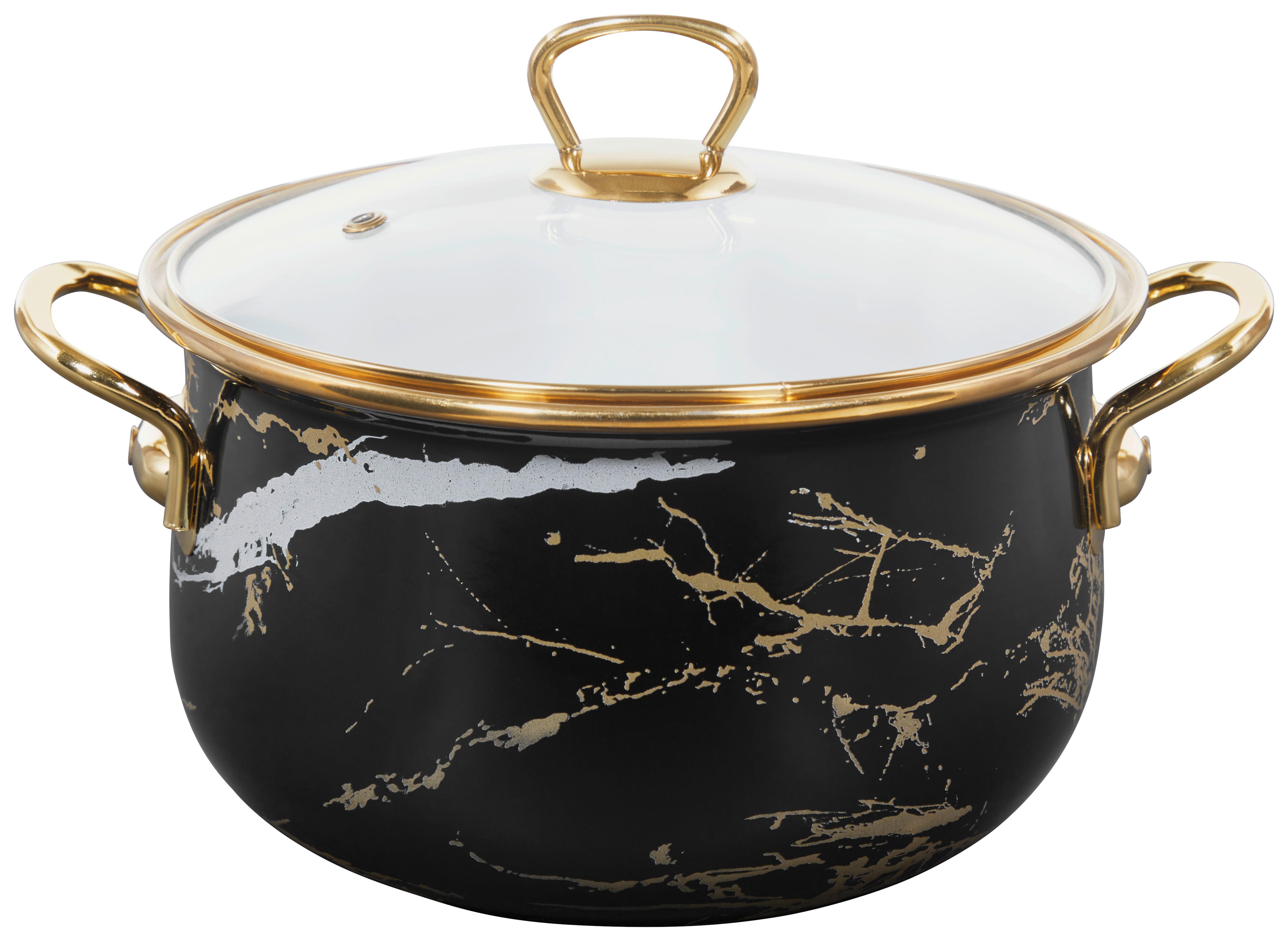 Kochtopf Alina - Klar/Goldfarben, KONVENTIONELL, Glas/Metall (20/18.5cm) - Ondega