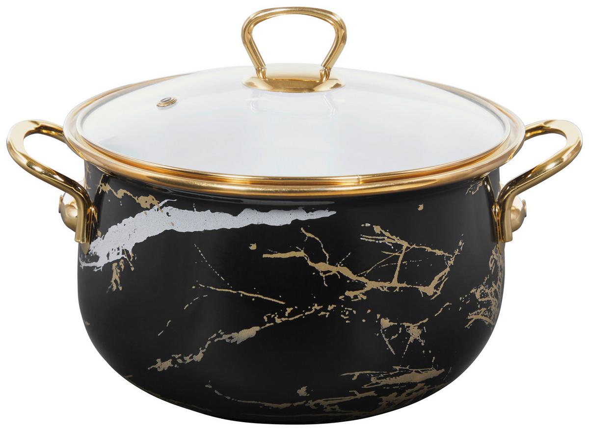 Kochtopf Alina - Klar/Goldfarben, KONVENTIONELL, Glas/Metall (20/18.5cm) - Ondega