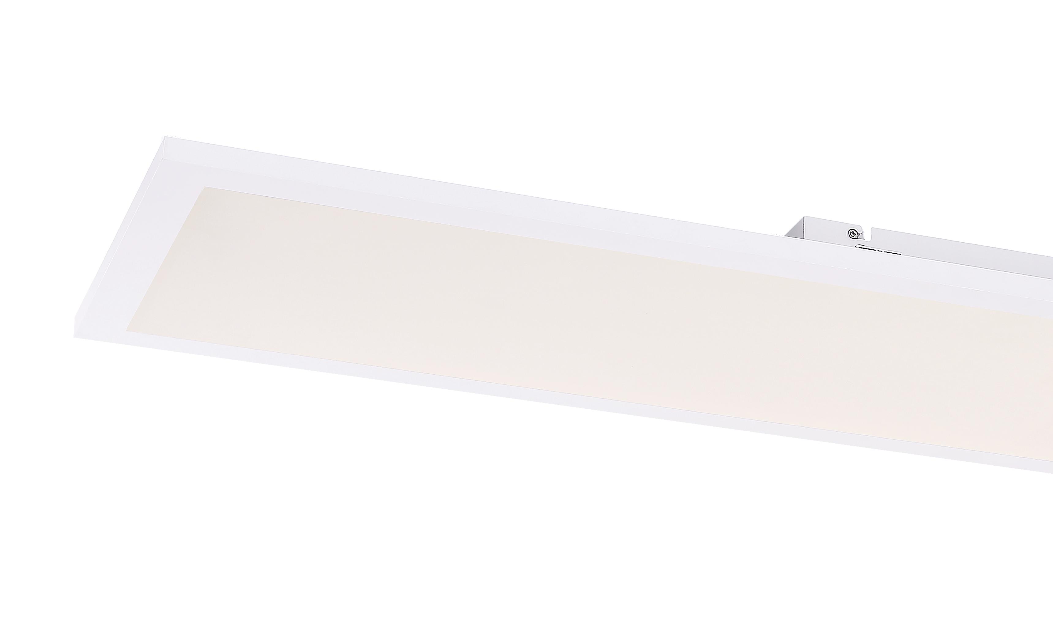LED-Deckenleuchte Rosi L: 120 cm - Opal/Weiß, Basics, Kunststoff/Metall (120/30/5,5cm) - Globo