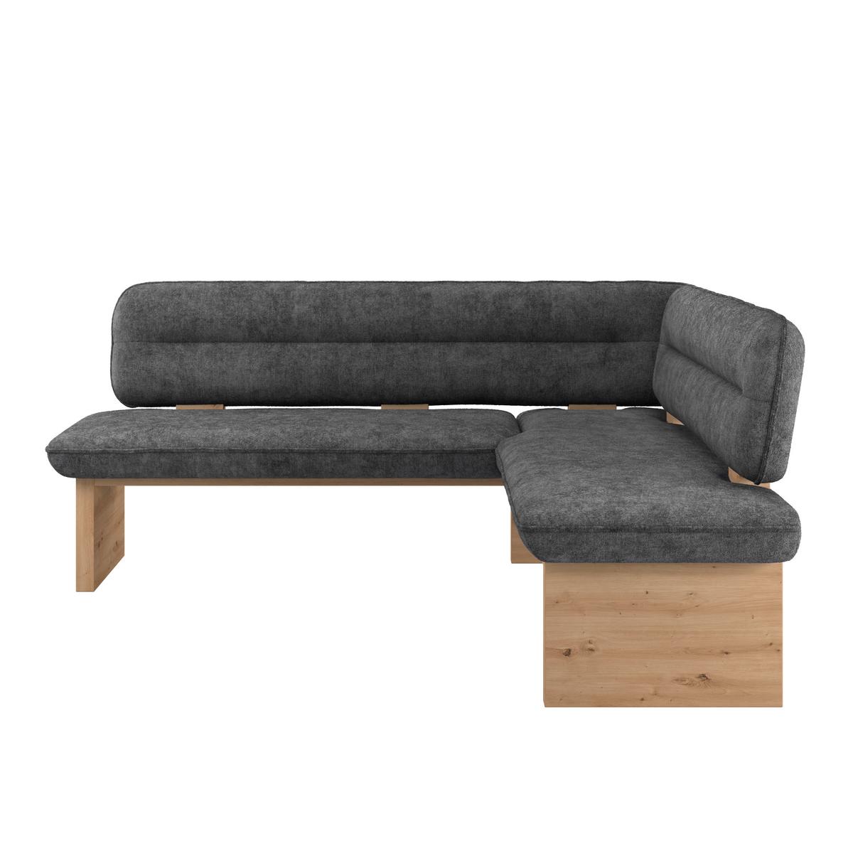 Eckbank Beluna Ii Webstoff Schwarz, B: 192 Cm - Eichefarben/Schwarz, KONVENTIONELL, Holz/Textil (192/170cm) - James Wood