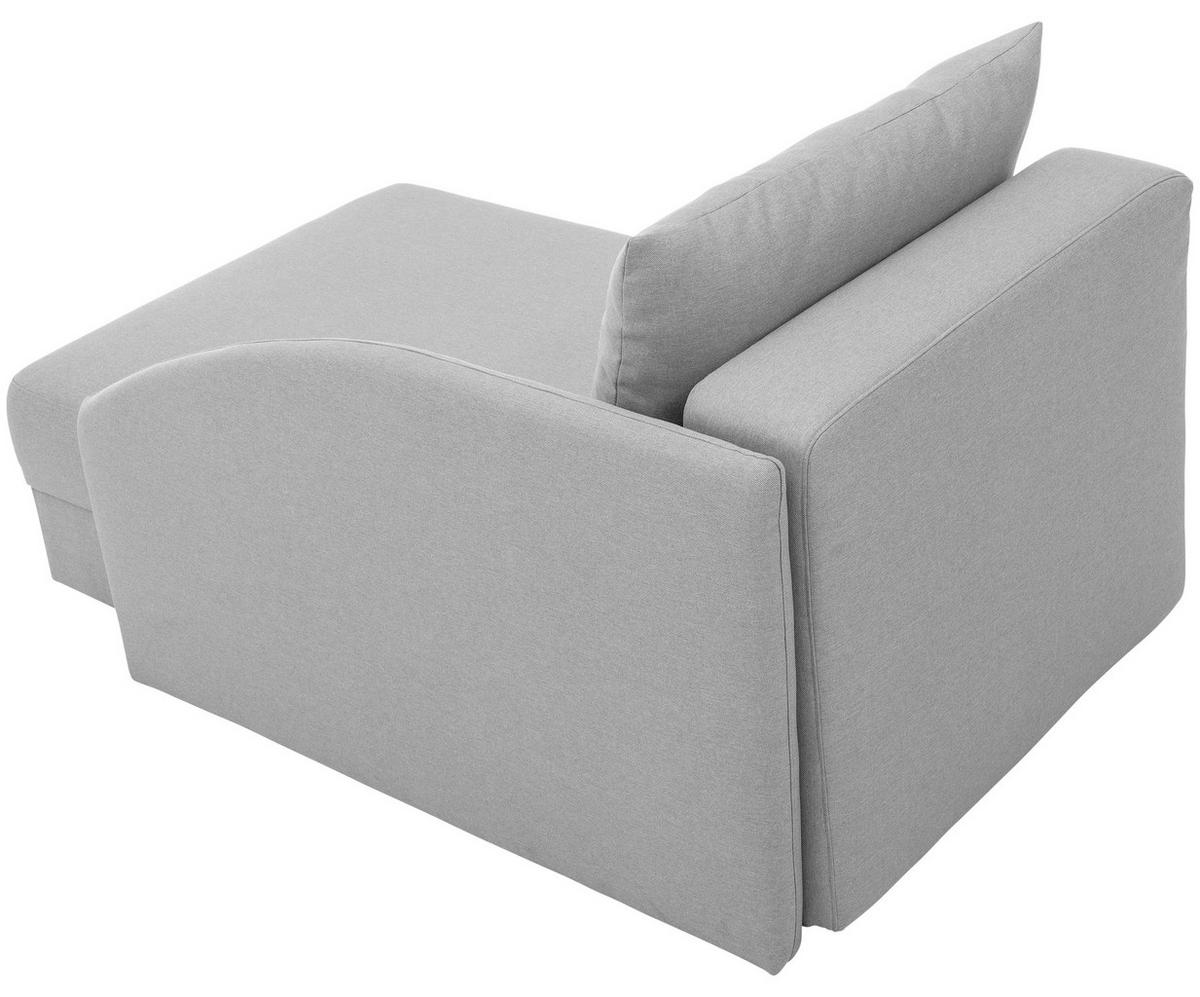 Recamiere Tobi L: 154cm Rechts Hellgrau Mit Bettkasten - Hellgrau, Design, Textil (154/86/93cm) - Max Winzer