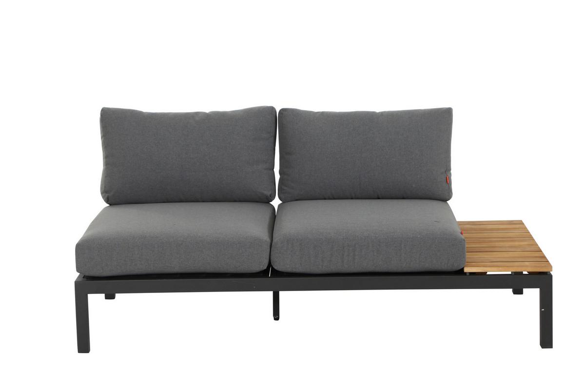 Loungegarnitur 4-Tlg Teakholz/Metall mit Kissen - Anthrazit/Grau, KONVENTIONELL, Holz/Textil (252/84/252cm) - Siena Garden