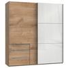 Schwebetürenschrank mit Laden B:200cm Level Weiß/Eiche Dekor - Eichefarben/Weiß, MODERN, Holzwerkstoff (200/216/65cm) - MID.YOU