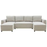 Wohnlandschaft Pharell Mit Schlaffunktion Beige - Beige/Schwarz, Basics, Textil (155/297/155cm) - Livetastic