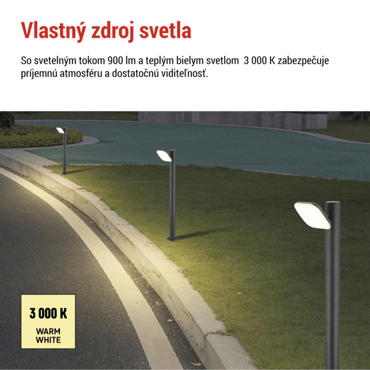 VONKAJŠIE LED SVIETIDLO NIKA - antracitová, Modern, kov/plast